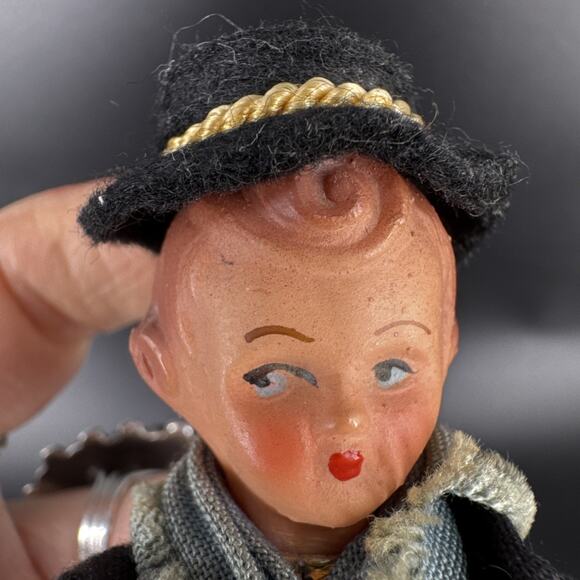 Vintage 4.5" Tall Ceramic German Dolls Boys and Girl Lot of 3 - Picture 14 of 15